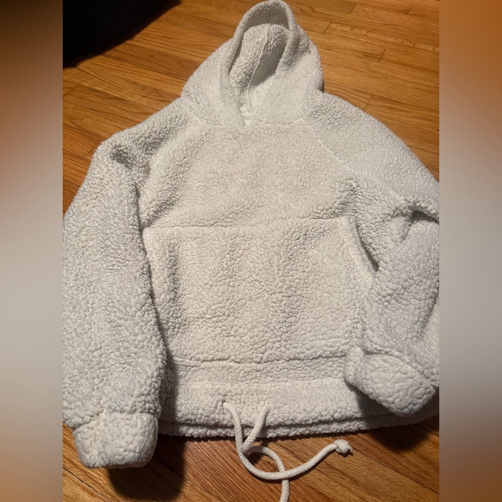 American Eagle Outfitters White Sherpa hoodie